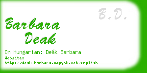 barbara deak business card
