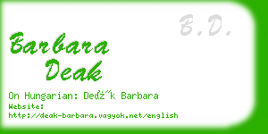 barbara deak business card